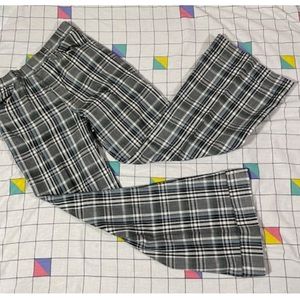 vintage plaid flared funky plaid pants fits slim grandpa slacks golf 30 33